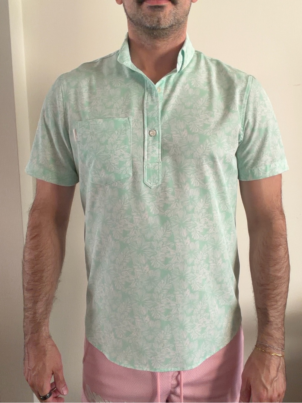 chubbies Light Mint Floral Short-Sleeve Polo